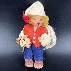 Vintage GDR East Germany Steiff? Rubber Toy Doll HEDGEHOG Little Boy